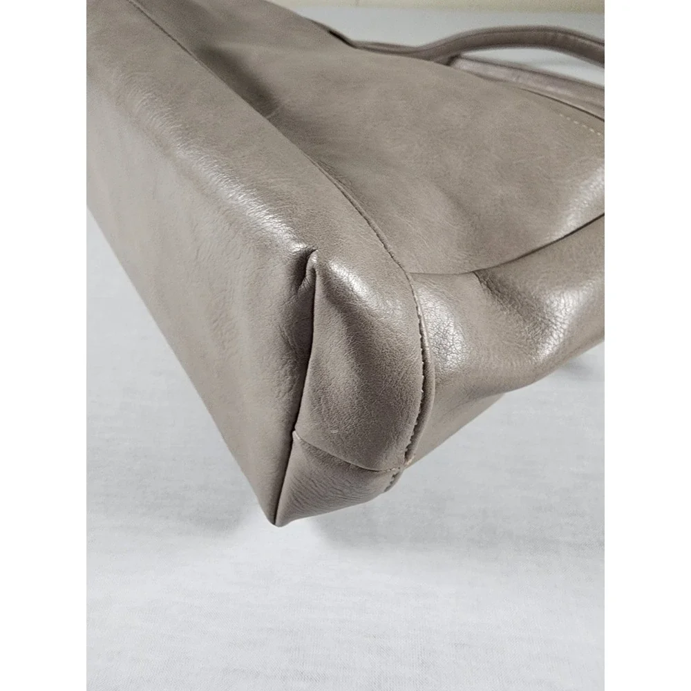 OiOi‎ Pram Caddy Oatmeal Vegan Leather Stroller Bag W/ Attachable Shoulder Strap